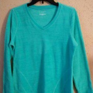 TEAL, LONG SLEEVE , V-NECK